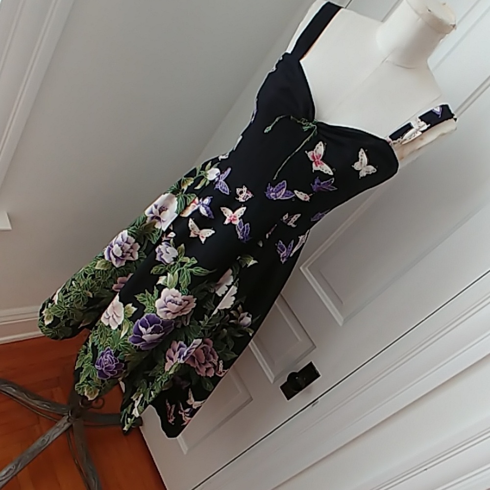Anthropologie cotton garden butterfly dress